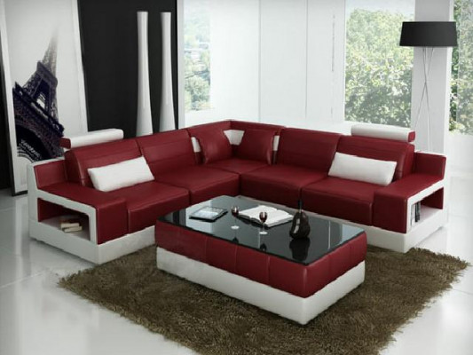 Liederdivan Eckdivan Design Kanapé Bettfunktioun Garnitur Wunnlandschaft Polster Nei