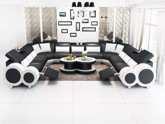Eckcouch U-Form Modern Liederstullen Couchë Polstersofas Designersofa Garnitur