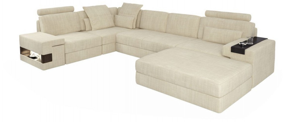 Textilsofa L-Form Sofa Miwwelen Wunnzëmmer Eck Design Modern Mëll Stil 2tlg.Set