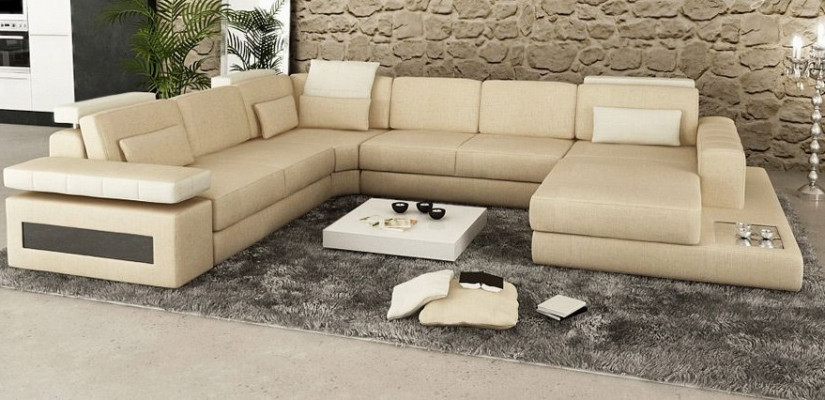 Designer Canapé U Form Ecksofa Polster Canapé Lieder Wunnlandschaft Nei