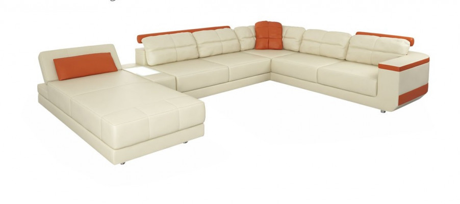 Designer Lieder Stoff Sëtz Modern Ecksofa U-Form Wunnzëmmer Design Couch Polster.
