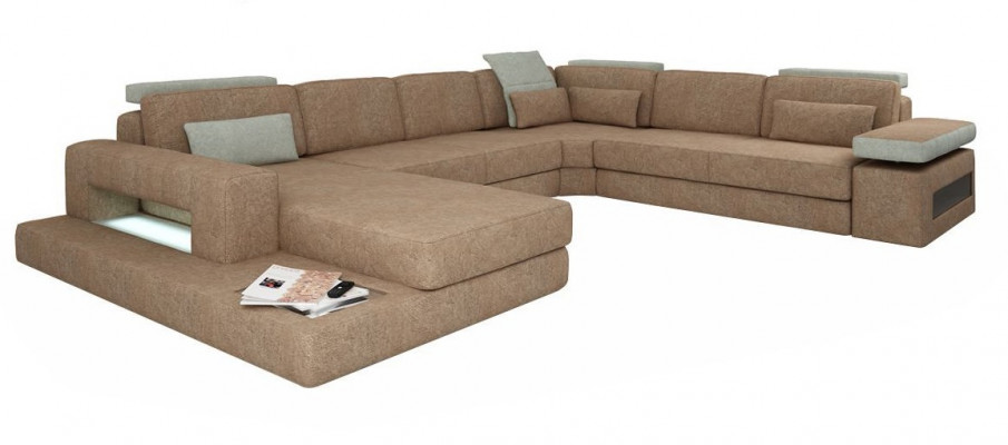 U-Form Polster Canapéen Textil Design Canapé Eckssofa Wunnlandschaft Sofa Nei