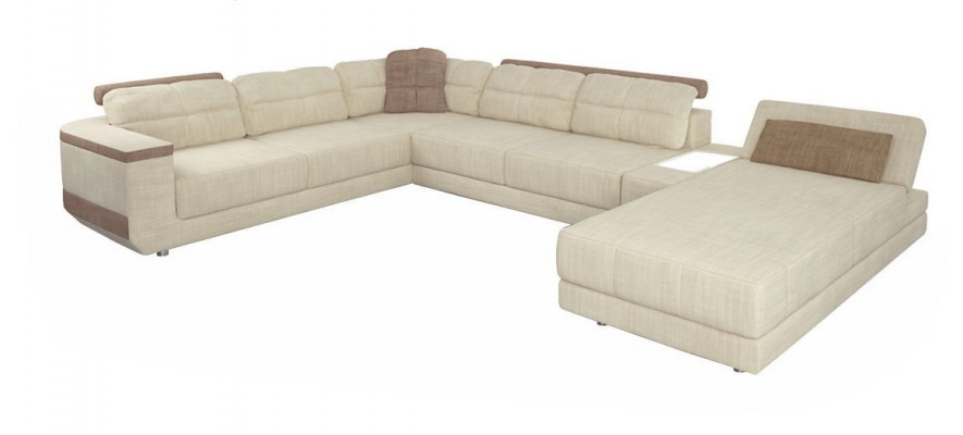 Design Ecksofa an U-Form Modern Sofa Wunnlandschaft Polstersofa Schlofffunktion Miwwel Nei
