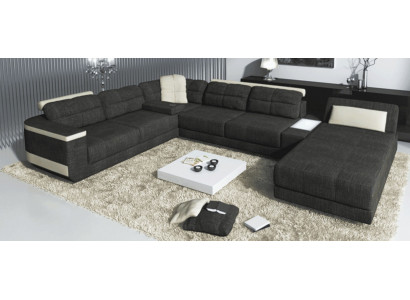 Designer U-Form Ecksofa XXL Wunnlandschaft Sofa Canapé Polstersofa Eck Nei