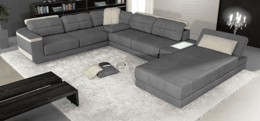 Wunnlandschaft Ecksofa Lieder Eck Sofasen Nei U-Form Sofa Canapé Polster Këschten Nei
