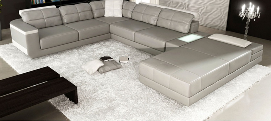 Wunnlandschaft Ecksofa Couch Gro Lieder Polster Sëtz Eck Sofa U Form Sofasen Nei