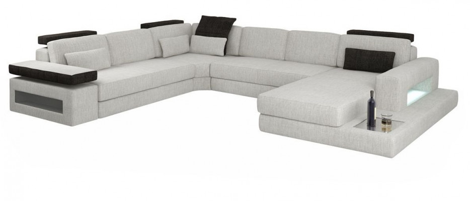 Textil-Couch Wohnlandschaft U-Form Design Modern Eck-Sofa Design