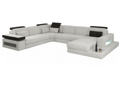 Textil-Couch Wohnlandschaft U-Form Design Modern Eck-Sofa Design