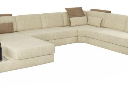 U-Form Bettfunktion Canapé Design Polster Textil Eck Wunnlandschaft Eckséi Stoff