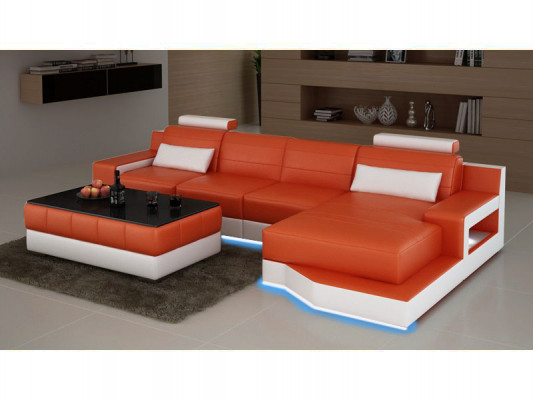 Canapé-Ecktextil Stoff Lieder Polster Canapéen Sofa Canapé Garnitur Wunnlandschaft ULM