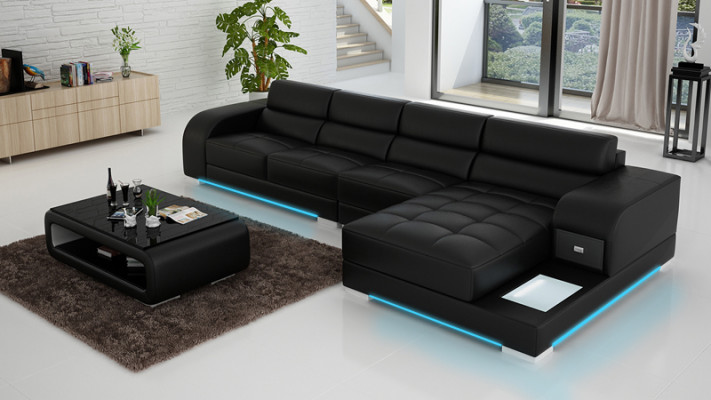 Ledercouch Sofa Canapé Wunnlandschaft Eck Modern Eckcouch Design Garnitur