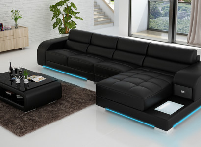 Ledercouch Sofa Canapé Wunnlandschaft Eck Modern Eckcouch Design Garnitur