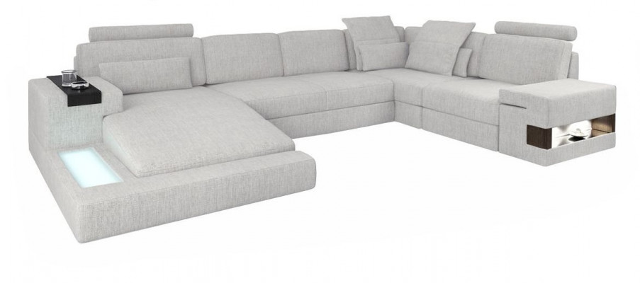 Ecksofa Wunnlandschaft Canapé Couch U Form Polster Canapéë Stoff Design Miwwelen Nei