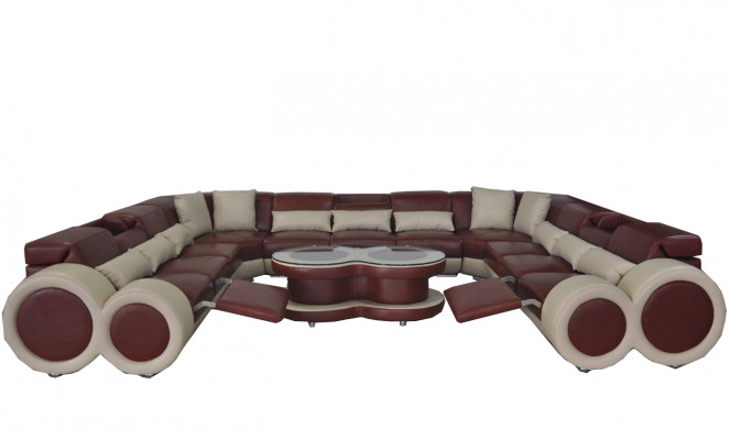 Wunnlandschaft Canapé Couch Polster Sëtz Eck Garnitur Designer Canapé Sofas + USB