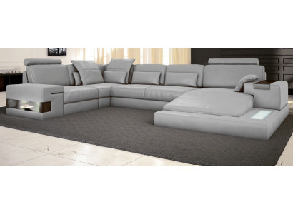 Schlofsofa Canapé Design Polster Textil Eck Wunnlandschaft Eckcanapé Stoff U-Form