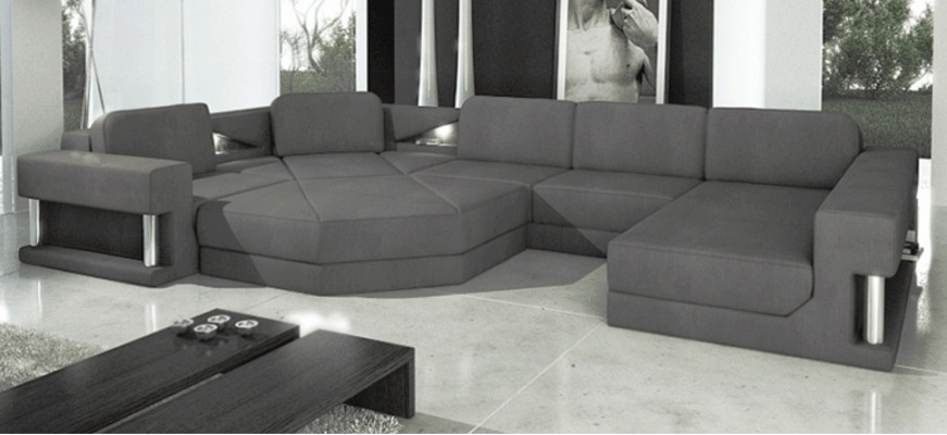 Design Couch Këssen Textil Modern Schlof Schloffunktion Ecksofa U-Form Sofa Stoff