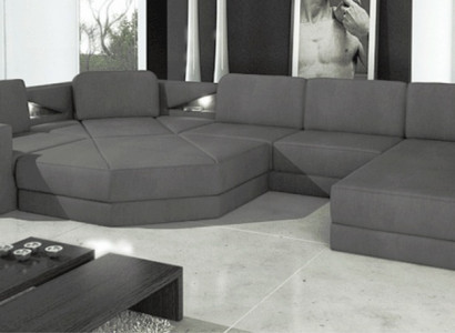 Design Couch Këssen Textil Modern Schlof Schloffunktion Ecksofa U-Form Sofa Stoff