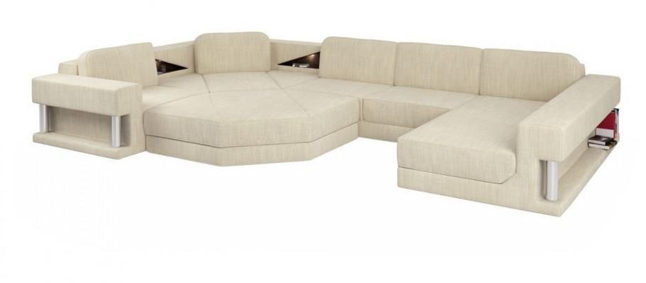 U-Form Sofa Canapé Design Canapé Stoff Modern Polster Nei Wunnlandschaft Eckcouch