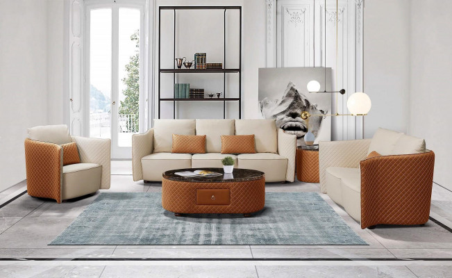 Design Liederdivan Couch Polster Garnitur Sofa 321 Sëtzer Klassesch Couchen Nei