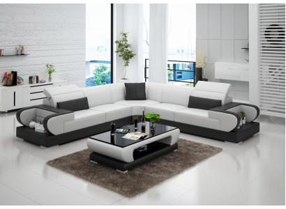Liederdivan Canapé Wunnlandschaft Eckdivan Eck Garnitur Design Modern Divan G8002B