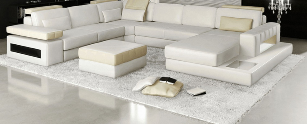 Grouss U-Form Ecksofa Sofa Couch Polster Lieder Textil Stoff Wunnlandschaft