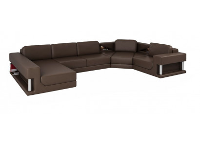 Wunnlandschaft Canapé Polsters Ecksofa Neit Ledersofa Designer Sofa U-Form