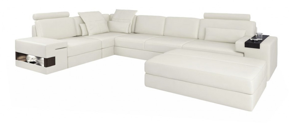 Designer Sofa Polster Canapé Ecksofa mat Hocker Garnitur Wunnlandschaft L-Form