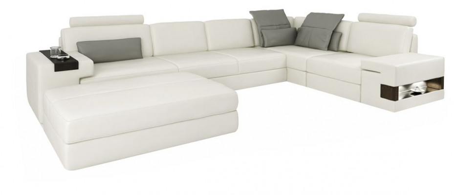 Designer Sofa Polster Canapé Ecksofa mat Hocker Garnitur Wunnlandschaft L-Form