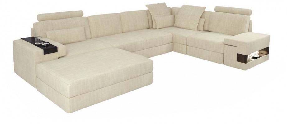 Designer Sofa Polster Canapé Ecksofa mat Hocker Garnitur Wunnlandschaft L-Form