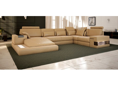 Design Polster Modern Lieder Bettfunktioun nei Stoff Ecksofa U-Form Sofa Couch