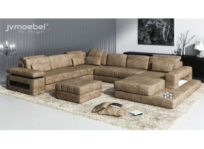 Stoff U Form Wunnlandschaft Polster Eckcouch Couch Lieder Sofa Ecksofa Eckcouch