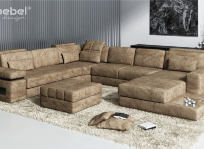 Stoff U Form Wunnlandschaft Polster Eckcouch Couch Lieder Sofa Ecksofa Eckcouch