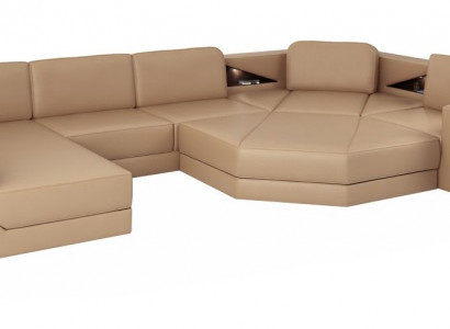 Wunnlandschaft Design Modern Sofa Ecksofa Sofa U-Form Ledersofa Couch Textil Nei