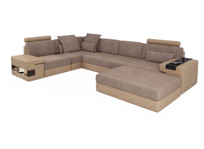 Modern Ecksofa Set L-Form gepolsterte Sëtzer Canapé Wunnlandschaft Schemel Miwwelen