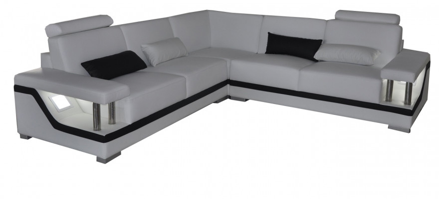 Ledercouch Couch Wunnlandschaft Eck Garnitur Design Modern Eck Sofa L-Form L6002
