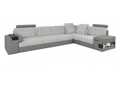 Designer Eckcouch Wunnzëmmer Wunnzëmmer Luxus L-Form Sofae nei Stoffsofaen