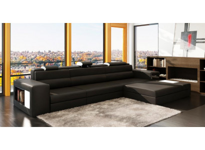 Designssofa Sofa Canapé USB Polster Ecksofa Garnitur Wunnlandschaft Liederdivan LED