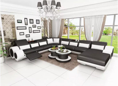 Eckgarage Wunnlandschaft Ecksofa Sofa Design Couch Sofaen Couchen Dësch 2tlg.