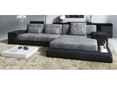 Eckcouch Wunnzëmmer L-Form Polster Canapé Textil Design NEI Modern