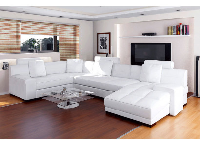 Ledersofa mat USB Wunnlandschaft Ecksofa Eck Garnitur Design Modern Sofa A1111