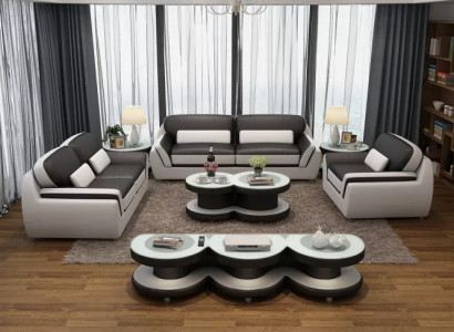 Soffagarnitur 321 Dësch Hocker Sideboard Wunnlandschaft Couchen Sofa Canapé 7tlg.