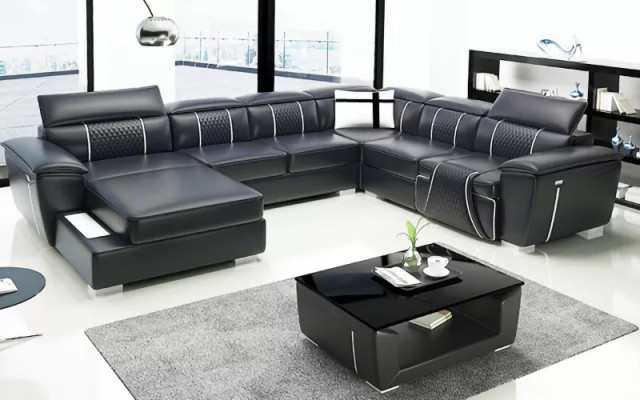 Design Canapé Ecksofa Eckgarnitur Sofa Sofas Canapéen Dësch 2tlg. Wunnlandschaft