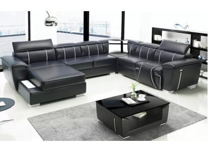 Design Canapé Ecksofa Eckgarnitur Sofa Sofas Canapéen Dësch 2tlg. Wunnlandschaft