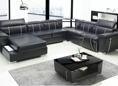 Design Canapé Ecksofa Eckgarnitur Sofa Sofas Canapéen Dësch 2tlg. Wunnlandschaft