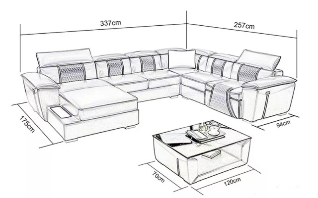 Design Canapé Ecksofa Eckgarnitur Sofa Sofas Canapéen Dësch 2tlg. Wunnlandschaft