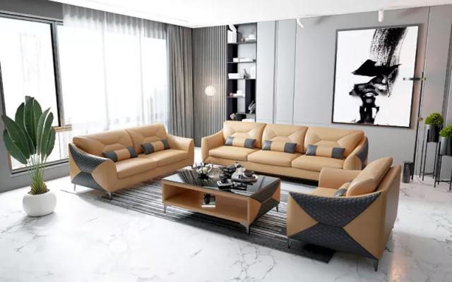 Modern Sofa Sofagarnitur 321 Sëtz Couchtisch Garnituren Lieder Grupp 4tlg