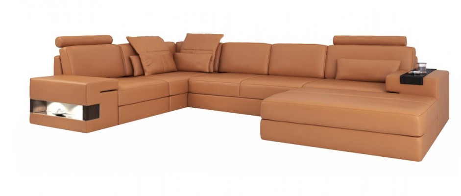 Modern Luxus Sofa Eck Set L-Form gepolstert Lieder Miwwelen Ledersofa
