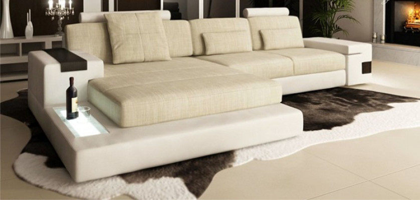 L-Form Bettfunktioun Canapé Lieder Sofaen Couchen Schlof Sofa Design Eckssofà