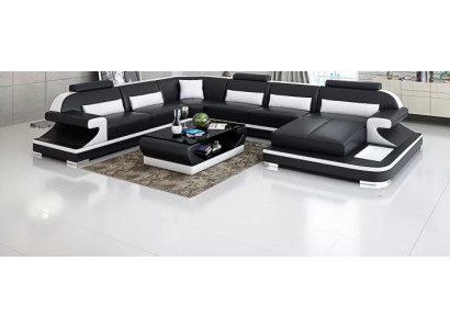 Design Canapé Eckcanapé Eckgarnitur Sofa Sofabriecher Couchen Dësch 2tlg. Wunnlandschaft