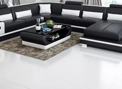 Design Canapé Eckcanapé Eckgarnitur Sofa Sofabriecher Couchen Dësch 2tlg. Wunnlandschaft